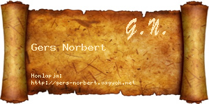 Gers Norbert névjegykártya